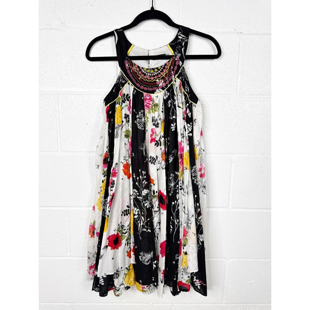 Catimini Girls Dress Size 12 Floral Embroidered French Designer